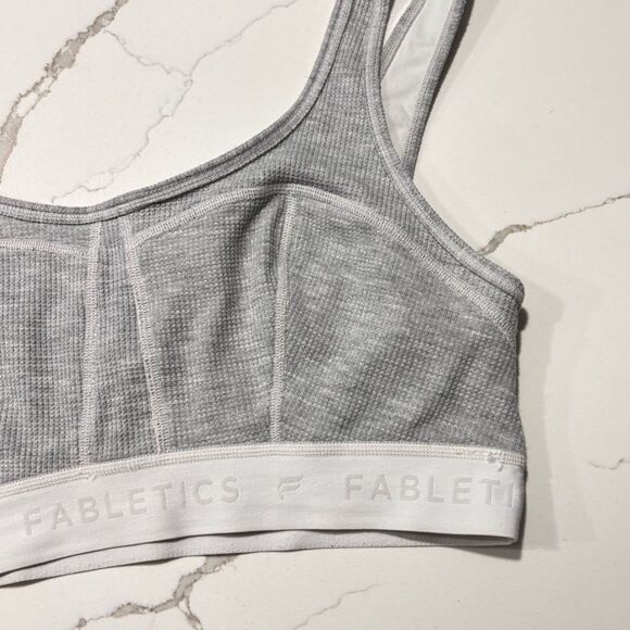 Fabletics | Women's Grey and White Serena Lounge Bralette Sports Bra M - Picture 4 of 12